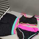 popvil High Waisted Bikini Sets for Women Tummy Control Swimsuits 3 Piece Bathing Suits Neon Swimwear with Skirt 2026, M