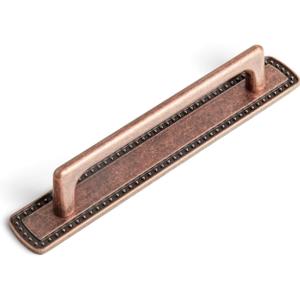 Goo-Ki 7.6''(192MM) Hole Centers Antique Copper Cabinet Pulls with Backplate, 2 Packed Affordable Luxury Zinc Alloy Cabinet Hardware