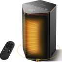 Small Space Heater, 1500W Portable Electric Heaters for Indoor Use with Thermostat, 70 Oscillation, 5 Modes, 12H Timer, Black Room Heater for Office Bedroom Desk