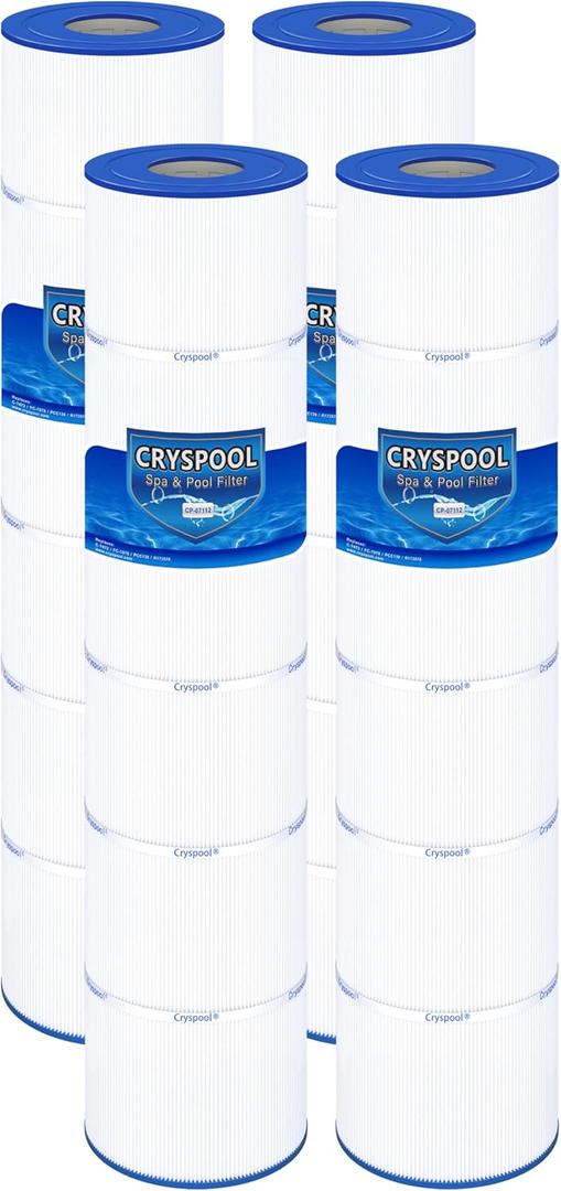 Cryspool 07112 Filter Compatible with Clean and Clear Plus 520, CCP520, PCC130, R173578, 178585, 817-0143, C-7472, FC-1978, 4125 Sq. Ft Pool Filter Cartridge, 4 Pack