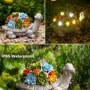 Nacome Solar Garden Outdoor Statues Turtle with Succulent and 7 LED Lights - Lawn Decor Statue for Patio, Balcony, Yard Ornament - Gifts for Mom Grandma Women