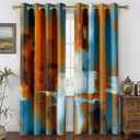 Asuexpect Rust Curtains 2 Panels Abstract Curtain Room Darkening Grommet Window Drapes Modern Decorative Window Treatments for Bedroom Living Room, 52x84 Inches
