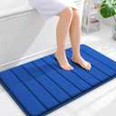 OLANLY Memory Foam Bath Mat 36x24, Super Soft Absorbent Bathroom Rugs, Quick Dry, Machine Washable Shower Floor Rugs, Bathmat Carpet, Bathroom Home Decor Accessories, Royal Blue