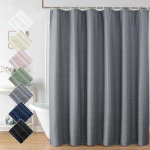 Aiyufeng Moga Grey Shower Curtain 84 Inches Long, 3D Embossed Textured Fabric Shower Curtain for Bathroom - Soft Cloth & Hotel Spa Luxury, Machine Washable, 72X84, Grey