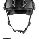 QWORK Tactical Helmet Maritime Helmet, Adjustable Paintball Airsoft Helmet with NVG Mount and Side Rails Fit a Variety of Accessories, ABS Lightweight Hard Shell, Black
