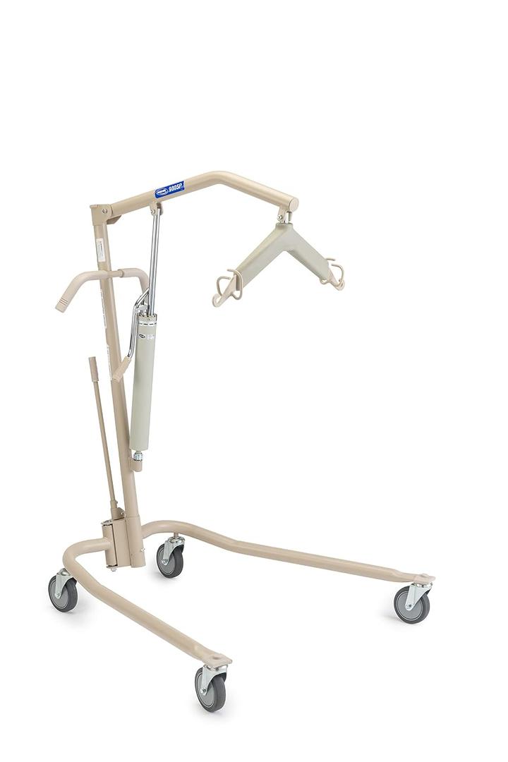 Invacare Hydraulic Patient Lift, Lightweight Transfer Lift Chair with 450 lb Weight Capacity, Bent Mast for Safer Transfers, 6-Point Padded Swivel Bar, Floor-to-Bed Height Range for Fall Recovery