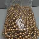 Loetere 4 Pcs 72 ft Christmas Tree Wood Bead Garland Christmas Wooden Beads Garland Hanging Boho Xmas Decor Rustic Farmhouse Home Decor for Table Wall Holiday Mantel Ornaments (Gold)