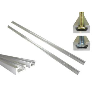 Lot 2 Each, 36" Aluminum T Track 3/4" by 3/8" Slot, Accepts 1/4" Hex Bolts, 1/4" or 5/16" T Bolts, Countersunk Holes Every 6" 112122