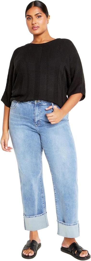 City Chic Women's Plus Size Jumper - Jayde (Black), Size: 20 Plus