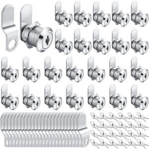Kenning 24 Sets Cabinet Locks with Keys for Secure Drawer Mailbox RV Storage Box Replacement Lock, Zinc Alloy(3/4''Cylinder Length, 0.5'' Max Panel Thickness)