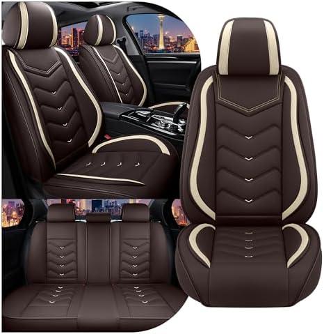 Car Seat Covers for Honda Civic 2000-2026, Stylish Sport Seat Cover, Premium Nappa Leather Car Seat Cover. Automobile Seat Covers Sets.(Standard 5 Seats/Coffee Color)
