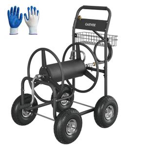 Garvee Garden Hose Reel Cart with Wheels, Hold Up to 300 ft of 5/8" Hose