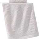 YiLUOMO Lime White Hand Towels Set of 2 Herringbone Striped Weave Pattern Ultra Absorbent 100% Cotton Super Soft Hand Towel for Bathroom 13 X 29 Inch