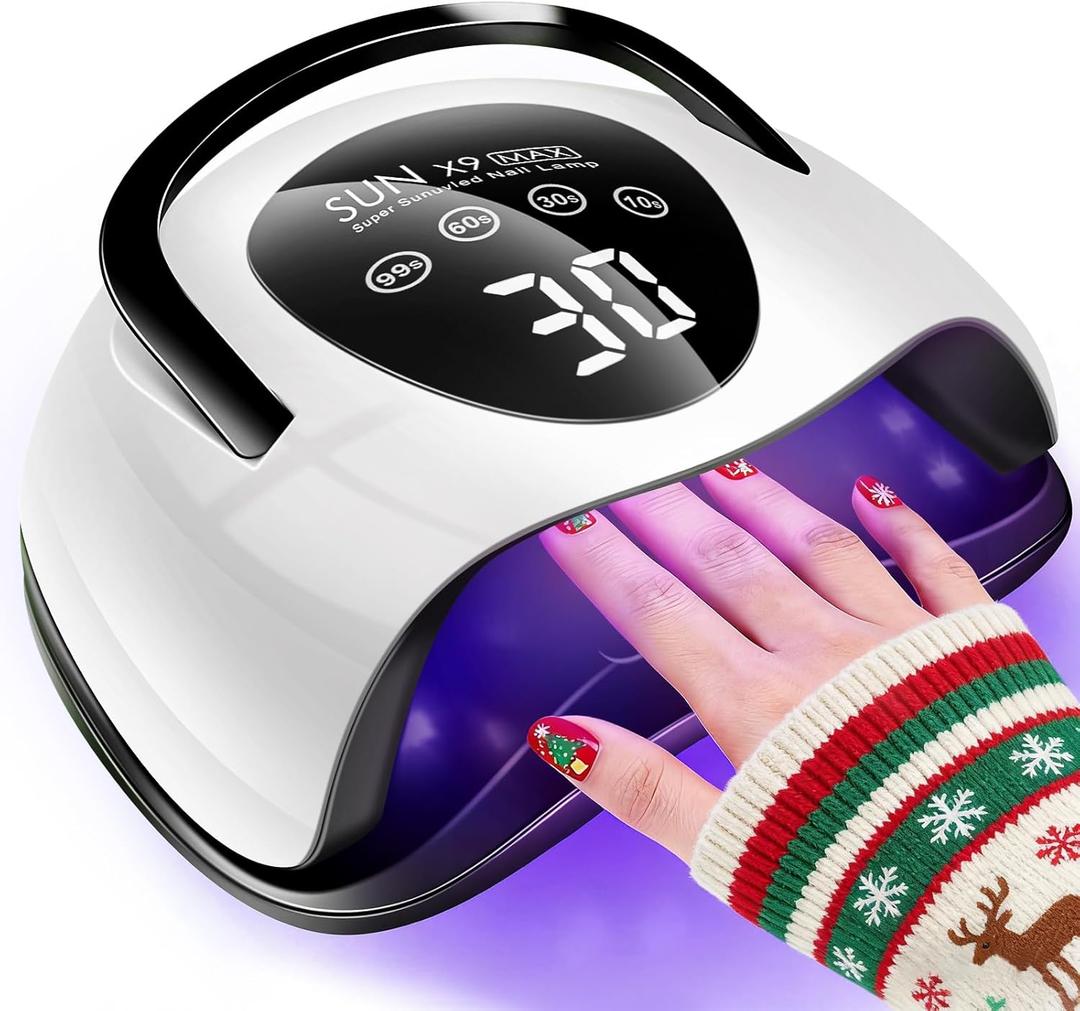 268W UV LED Nail Lamp, 2026 Upgrade UV Light for Gel Nails with 57 Beads, Nail Dryer with 4 Timer Setting & LCD Touch Display, Professional Nail Lamp  Perfect Christmas Gifts (Black)