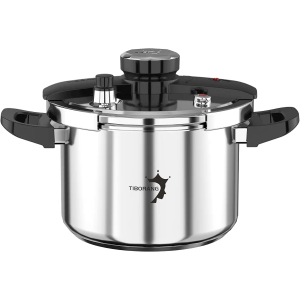 TIBORANG 6.3 QT Stainless Steel Pressure Cooker, Family Size for 2-3 People