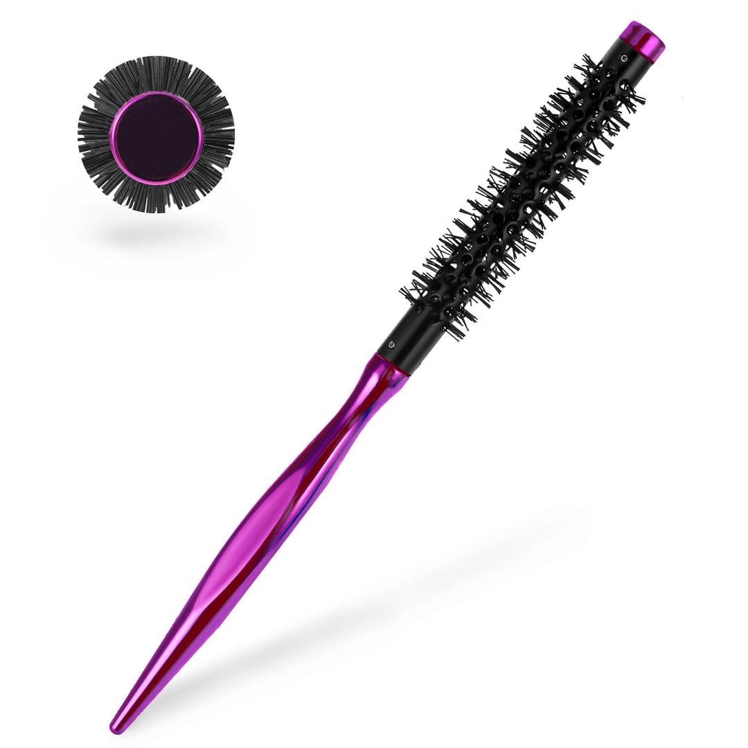 Mini Quiff Roller Brushes, Small Round Brush for Blow Drying Portable Bristle Brushes with Nylon Bristles Travel Curling Brush Styling Tool for Blow Drying Styling Short or Thin Hair