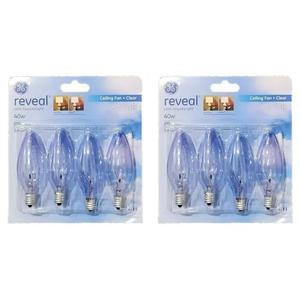 GE Reveal Light Bulb Soft White 60 W 455 Lumen E12 Candelabra Base 8 Bulbs