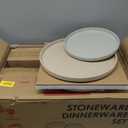 Herogo Dinnerware Dishes Sets with Pasta Bowls, 16 Piece Stoneware Plates and Bowls for 4, Ceramic Dinner Ware for Kitchen, Dishwasher & Microwave Safe, Speckled Multicolor