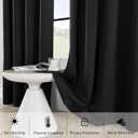 HUTO Blackout Curtains and Drapes for Bedroom - Extra Long Room Darkening Thermal Insulated Solid Window Antique Copper Grommet Draperies for Living Room (Black, 1 Pair, 52 x 96-Inch)