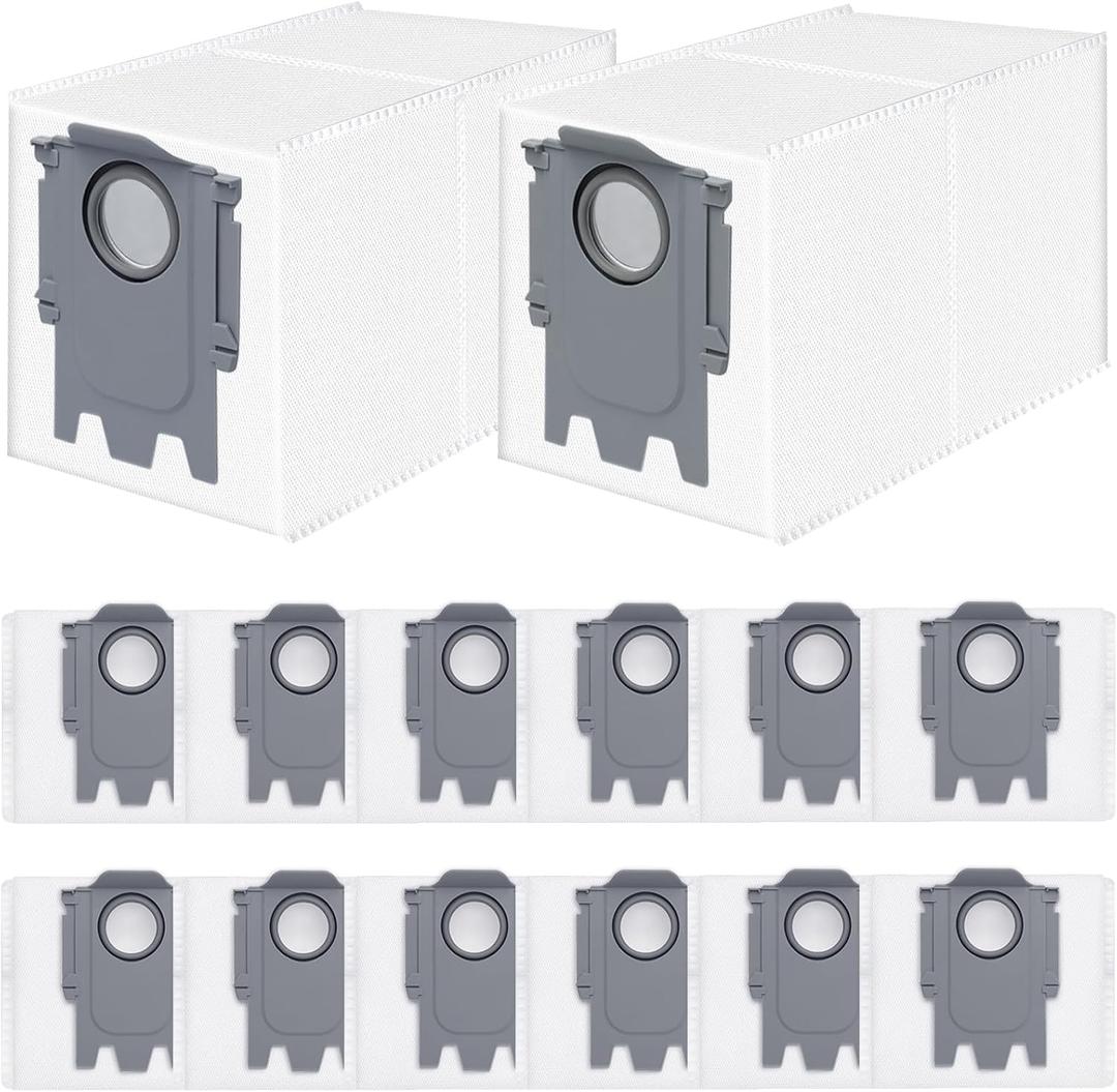 14 Pack Dust Bags Replacement for Roborock QV 35A/Qrevo S5V/QV35S/Saros 10/10R/Z70/Qrevo/Q Revo/S/Qrevo Pro/Plus/MaxV/Master/Curv/Edge/S5X/Qrevo Edge S5A/S8 MaxV/S8 Max Ultra Robot Vacuum Cleaner