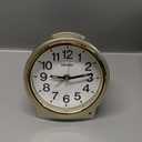 Seiko Sussex II Non Ticking Bedroom Alarm Clock, Gold