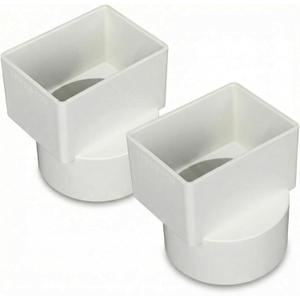 Sosation 2 Pcs 3"x4"x4" PVC Offset Downspout Drainage Adapter, Connects 3" X4" Downspout to 4" Round Sewer and Drain Pipe, Hub/spigot End, Universal Design to Fit All Types of 4" Round Drain Pipe Tile