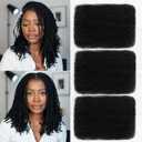 Afro Kinkys Bulk Human Hair for Braiding 16 Inch 120g Afro Kinky-Curly Human Hair Bulk for Twist Braids 3 Bundles Spring Twist Hair 4C Kinky Braiding Hair for Dreadlock Extensions 1B Nature Black