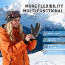 2 x Unisex Waterproof Winter Gloves Touchscreen,Windproof Thermal Ski Gloves for Men Women, Warm for Snowboarding, Hiking, Running,Outdoor Activities (Large, Light blue)