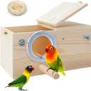 Parakeet Nesting Box Bird House Wood Breeding Box Parrots Mating Box for Lovebirds,Cockatoo,Budgie, Finch 13" x 7.5"