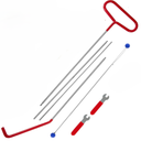 Car Long Reach Tool, 67" Multi-Function Automotive Emergency Tool, Portable Long Pin Puller Hook Kit with Adjustable Length for Vehicles, Car Repair Tool Kit Accessories (Red)