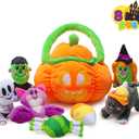 JOYIN Baby's Pumpkin Halloween Playset with 8 Fun Play Pieces, Plush Goodie Bags Stuffers Fillers for Kids, Halloween Party Favors Supplies Decoration, Prizes and Gifts for Infants Boys and Girls