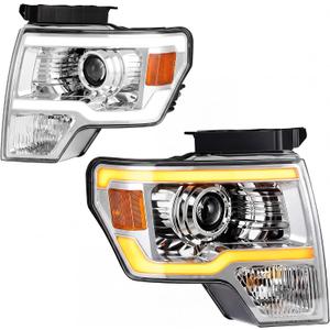DWVO LED Projector Headlights Compatible with Ford F150 2009-2014 Chrome