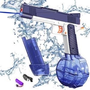 Electric Water Gun for Adults  Automatic, Battery-Operated Water Pistol with 32 Ft Range, 550ML Large Capacity Squirt Gun for Kids Summer Outdoor Fun High-Powered (Blue)