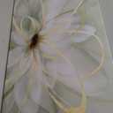 Artexist Flower Wall Decor White Blossom Plant Gold Line Canvas Painting Modern Hand Painted Wall Art for Living Room Bedroom Office 29x58 Inch (Green)