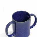 2activelife Double Grip Ceramic Mug: BPAFree Dual Handle Design for Secure Hold, 11.83 US Fl. Oz. (350 Ml), Elegant Blue Color, Microwave Safe Drinking (Blue)