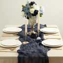 2 PCS 13Ft Table Runner for Wedding, Cotton Cheesecloth Table Runner Linen Table Runners Gauze Table Runners Bridal Party Decor Wedding Table Decor (Blue)
