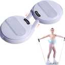 Ab Twister Board, Waist Twister Machine with Resistance Bands, Waist Twisting Disc for Core & Ab Exercise, Foot Massage, Ideal for Slimming Workout (Blue)