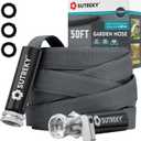 Garden Hose 50ft  Ultra-Light, Kink-Free, High-Pressure, Abrasion-Resistant, Durable, All-Weather, Eco-Friendly (Gray)