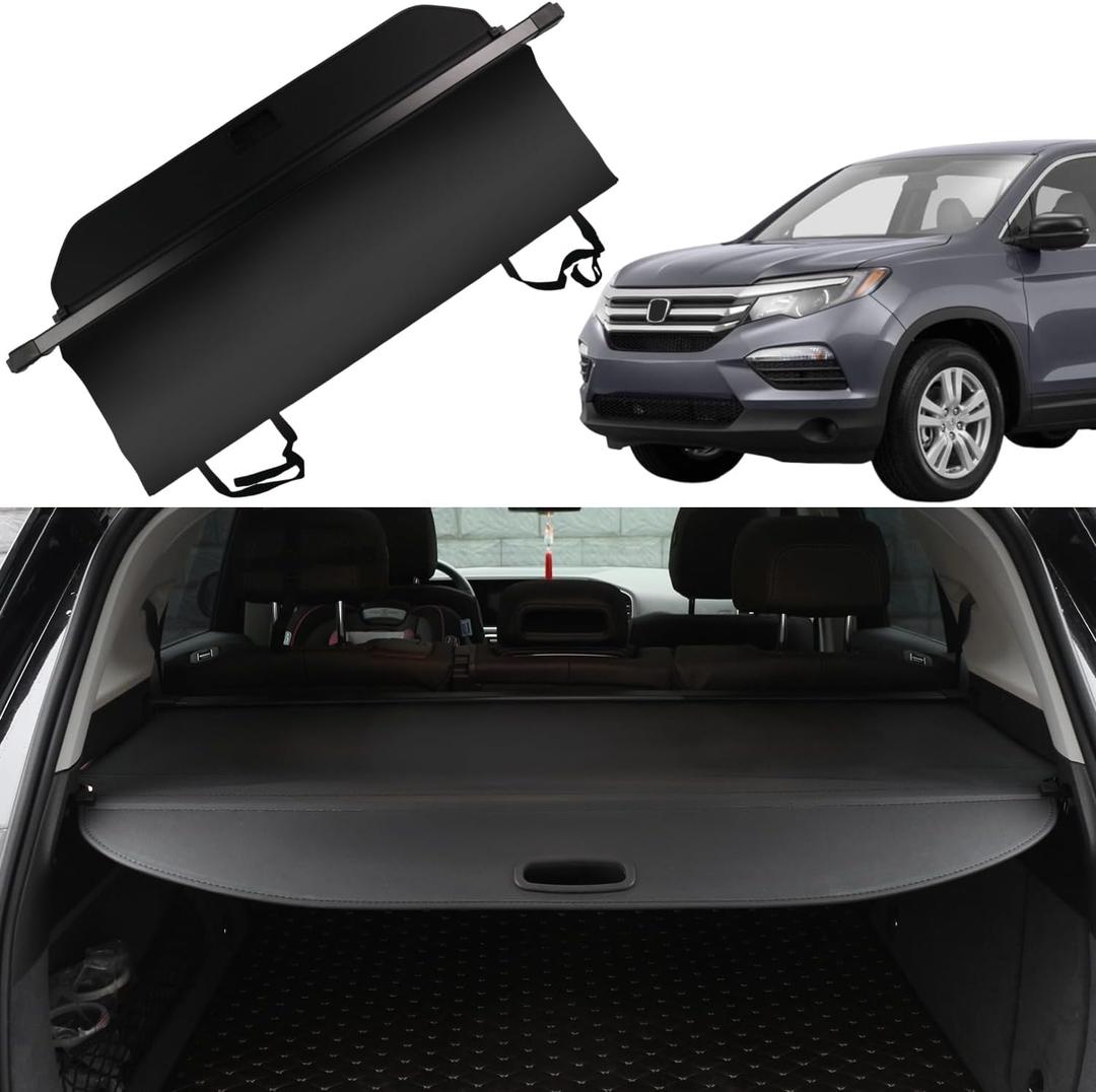 Cargo Cover for Honda Pilot 2016-2022 Accessories Rear Trunk Cover Rear Trunk Security Cover Shielding Shade, Black