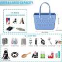 Extra Large Rubber Beach Bag, Washable Moisture Resistant Durable Open Hole Tote Bag Beach Vacation Essentials