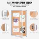 VEVOR 36"x24" Enclosed Cork Board with Aluminum Frame Lockable Bulletin Board with Acrylic Door & 2 Keys Weather-Resistant Wall Display Case for School, Home, Office