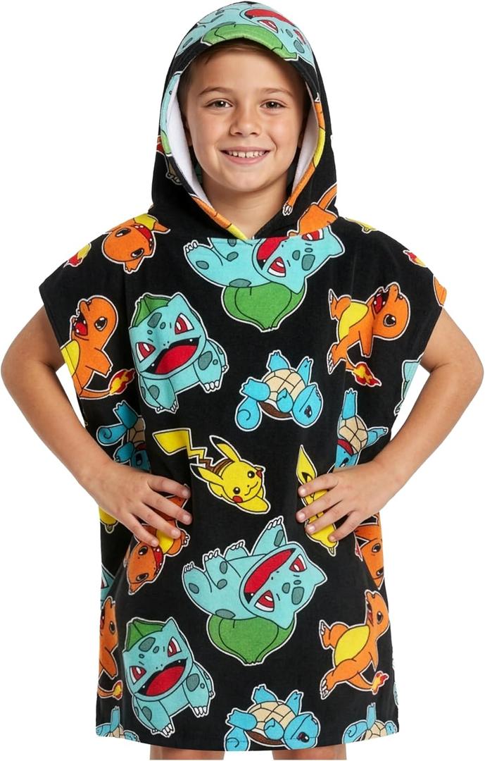 Pokemon Bath Towels 100% Cotton Towels Kids Teens Beach Pool Shower Travel Essentials (Multi, 6-9 Years)