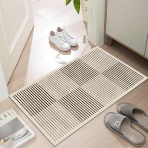 Ultra Thin Door Mat Indoor Entrance, 1/10 in Thin Door Mats for Inside Entry, Non-Slip Rubber Backing Washable Doormat, Fade Resistant, Absorbent, Low Profile Dirt Trapper, 35"X24" (Cozy Cabin)