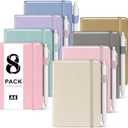 Pocket Small Notebook Journals, 8 Pack (8 Pastel Color) Mini Notebook 3.7x5.7 Journaling Notebooks for Women Men, A6 Hardcover Lined Note Pads with Pens for Work, Business, Travel Journal, Office Supplies