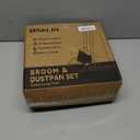 Broom and Dustpan Set, Broom Dustpan Combo Set for Home 52-in Long Adjustable Handle Broom with Dustpan Teeth to Clean Hair for Home Office Kitchen Lobby(White)