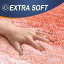 OLANLY Bathroom Rugs Sets 3 piece, Soft Microfiber Absorbent Bath Mat, U-Shaped Contour Toilet Mat and Toilet Lid Cover, Quick Dry, Machine Washable, Toilet Cover and Rug Set for Bathroom, Coral, 24" X 16" + U24" X 20" + 17.5" X 15"