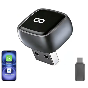 2in1 Wireless CarPlay Adapter 2026 Support Apple CarPlay & Android Auto, Mini Bluetooth USB A & USB C Dongle Convert Wired to Wireless Compatible with iPhone & Android