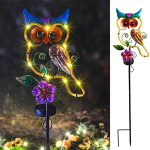 Owl Decorative Solar Light Garden Decor Landscape Path Lights for Outside Yard Patio 41.5" Waterproof Pathway Lawn Art Outdoor Figurine Light Solar Powered Garden Stakes Birthday Present Gift