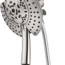 Shower Heads with Handheld Spray Combo: 7.2" Rainfall Shower Head & Handheld Shower Head 2-IN-1 Shower Head with 60" Rotatable Stainless Steel Hose Nickel, Shower Trim Systems