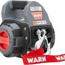 WARN Drill Winch  750 lb Portable Pulling Winch with Synthetic Rope | Drill-Powered Operation | Lightweight, Compact Design with Hook & Controls | Ideal for Trailers, ATVs, UTVs.